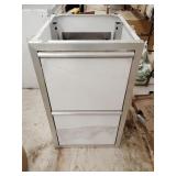 2 - Drawer white metal file cabinet
