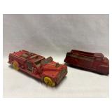 Vintage Auburn Rubber Co. Toy Fire Truck 5.25'