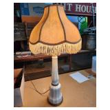 Pair of Working Vintage Glass Table Lamps 38'