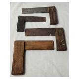 Four Vintage Carpenters Squares