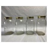 (4) Quart Glass Mason Jars