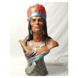 Indian Chief Plaster Bust 22'H