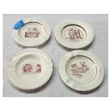 4 Ceramic 5'D Novelty Ash Trays