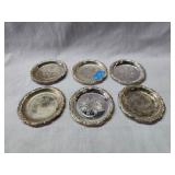 6 - Silver Plated Trinket Dishes 4'D