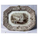 Brown Mythology Staffordshire Transferware Platter