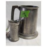 Pewter Measuring Jug & Pewter Mug
