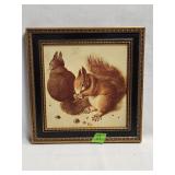 Vintage Squirrel Framed Picture 11'×11'