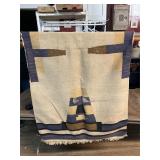 Woven Aztec Rug with Fringe (Tattered)