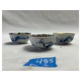(3) Mini Porcelain Cups