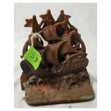 Metal Ship Bookends 6'H