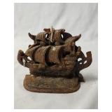 Metal Ship Bookends 4.5'H