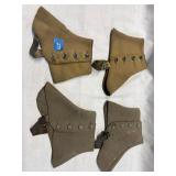 Antique Wool 4-Button Spats with Leather Straps
