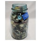 7'H Ball Jar Filled With Buttons