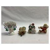 (4) Miniature Porcelain and Bisque Figures