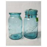 Pair Vintage Ball Jars 7'H
