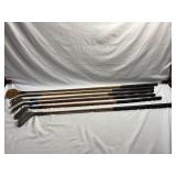 (6) Assorted Hickory Wood Shaft Golf Clubs