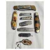 9pc Knife Lot Including Free Masons