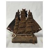 Metal Ship Bookends 6'H
