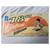 78th Lighting  Division License Plate