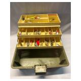 Three Tray Tackle a Box with Assorted Heddon Lures