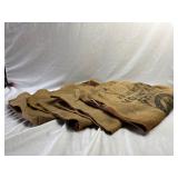 (4) 25 lb Van Cortland Burlap Coffee Bags