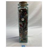 1 ft Glass Pasta Container with Assorted Buttons