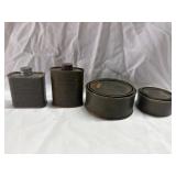 Four Vintage Cans some have contents 1' - 3' tall