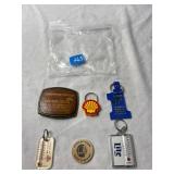 Assorted Promo Keychains, Buckle, & Wooden Nickel