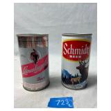 (2) 12 oz Vintage Steel Beer Cans
