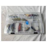 Assortment of Fishing Lures in Case