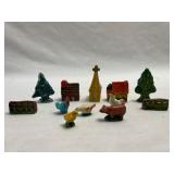Miniature Ceramic Village & Animals