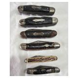(6) Vintage Pocket Knifes assorted 2.75' - 3.75'