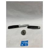 (2) Rubber Knives and Mini Toy Top