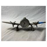 1983 Sarsaparilla Metal Airplane Table Clock