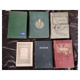 6 vintage and antique books, copyright 1868, 1888,