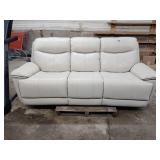 White leather power reclining sofa, works