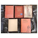 5 antique books copyright 1891 to 1909