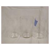 3- Etched glass juice glasses