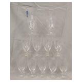 11- Etched glass stemmed juice glasses