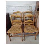 4- Cane bottom chairs 17'x16'x32'