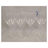 4- Stemmed wine glasses, marked France