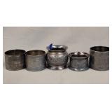 5- Silver plated napkin rings