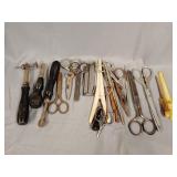 Vintage scissors, texture tools