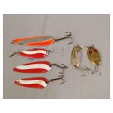 6- Spoon lures including Red Eye, Williams Wabler