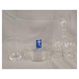 Etched scotch glass, etched powder dish