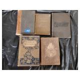 5 antique books copyright 1856 to 1886