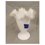 Fenton silver crest ruffle vase 5'x7'