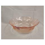 Pink depression glass bowl 9'x3'