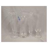 3- Etched glass vases, bud vase