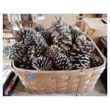 Basket with pinecones